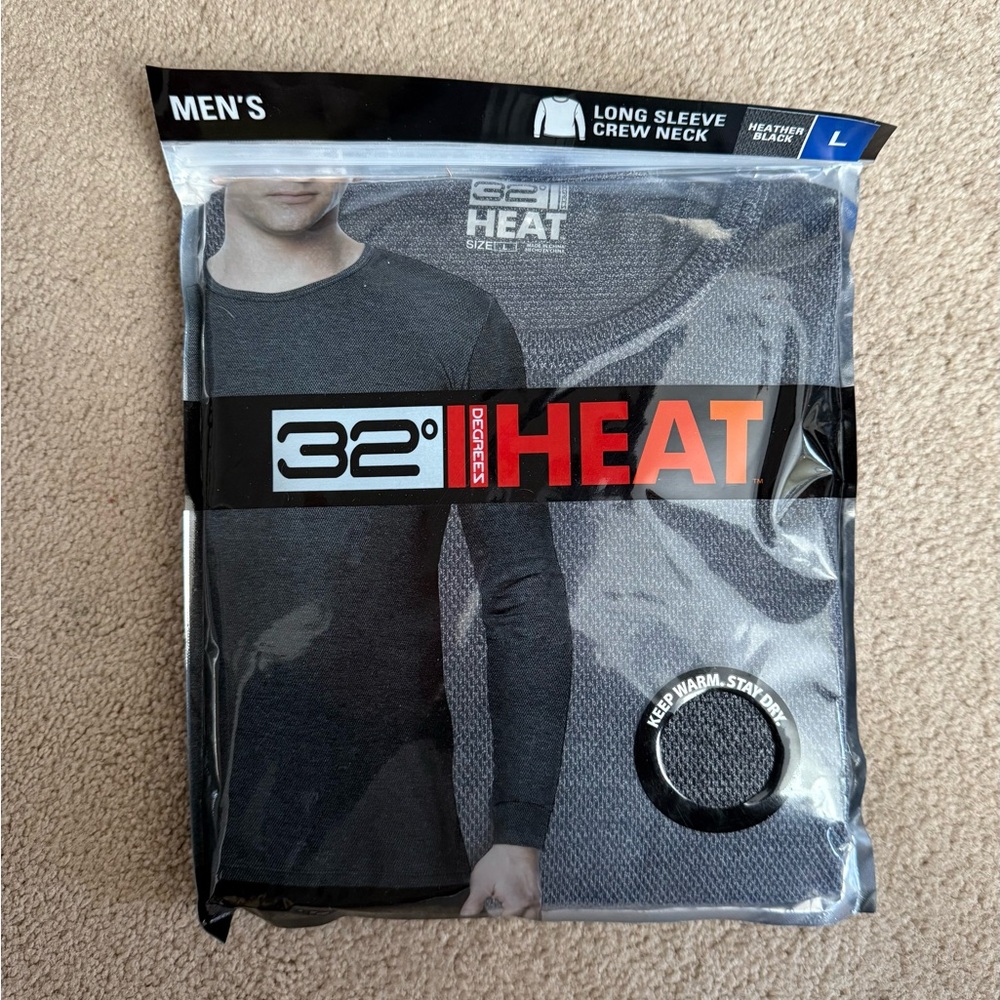 32 Degrees HEAT Black Long Sleeve Top